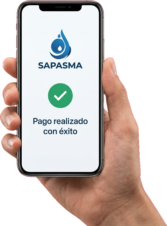 Pago en línea exitoso SAPASMA en smartphone
